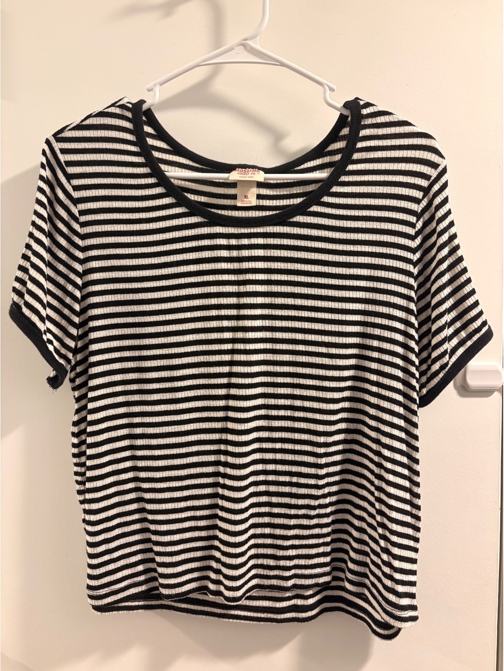 Mossimo Black White Striped T-Shirt